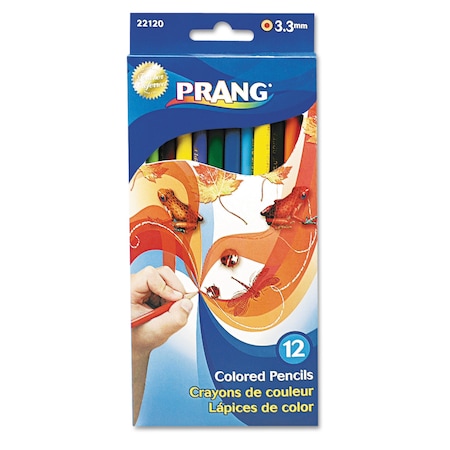 Prang Colored Pencil Sets, 3.3 mm, 2B, Assorted Lead and Barrel Colors, PK12 22120